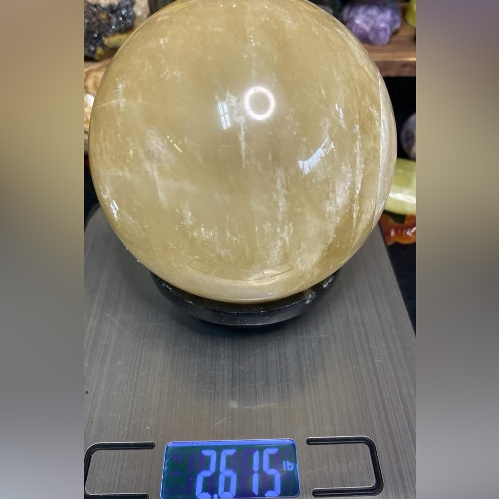 Large Honey Crystal Sphere